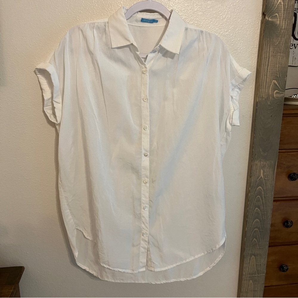 J. McLaughlin White Casual Button Down Shirt